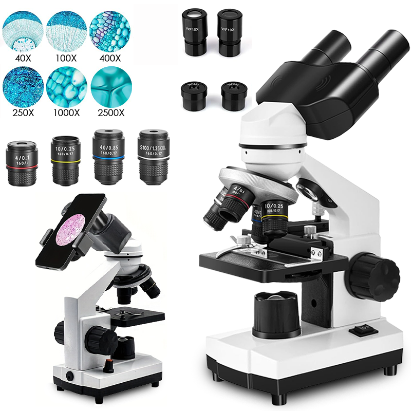 Microscope Compound 40X - Binocular Compound Microscope with 4 Objective