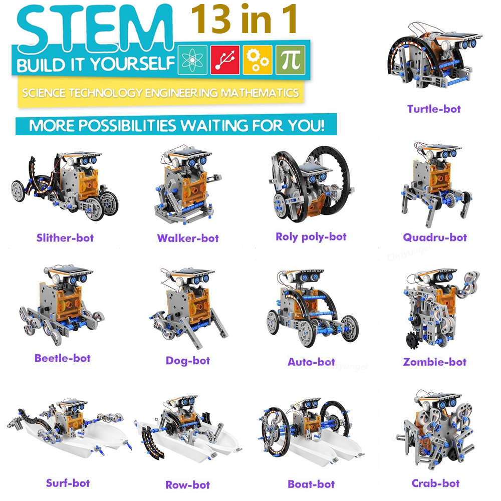 13-in-1 Solar Robot Kits DIY B - Science Project Robot reseña y precio
