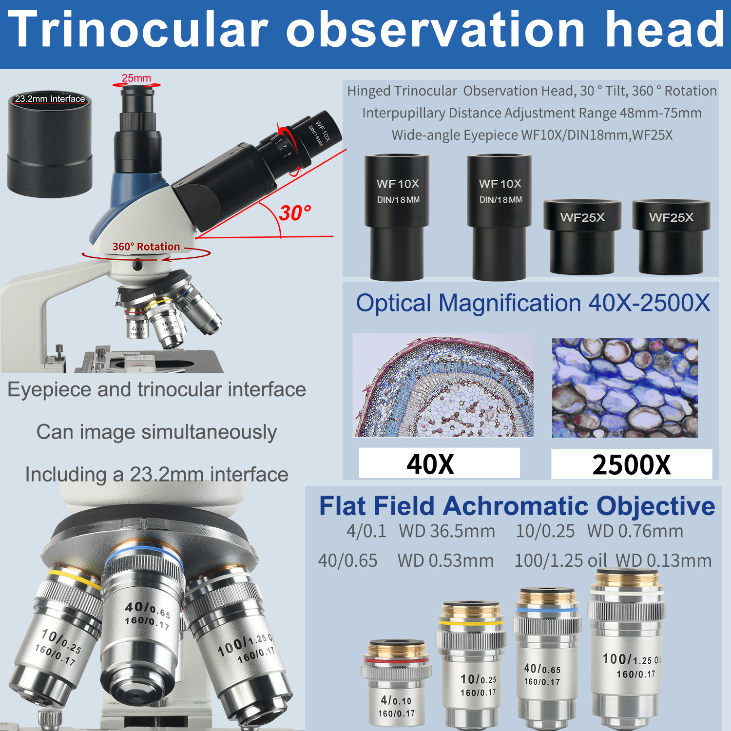 KOPPACE 40X-2500X Electron Com - Microscope Compound 40X reseña y precio