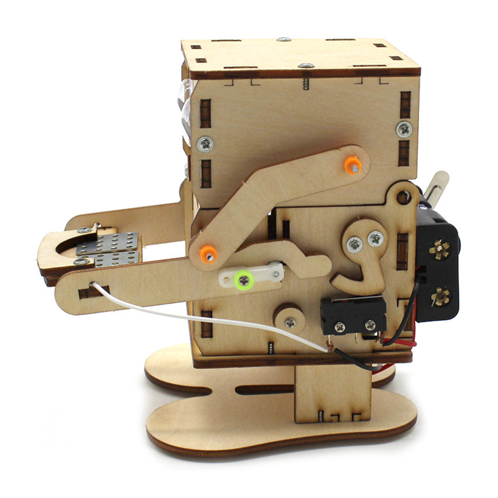 Robot Eating Coin Wood DIY Mod - Science Project Robot reseña y precio