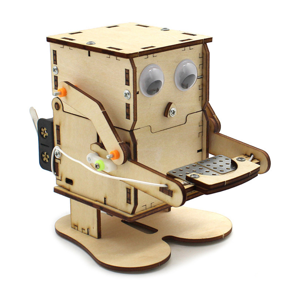 Robot Eating Coin Wood DIY Mod - Science Project Robot reseña y precio