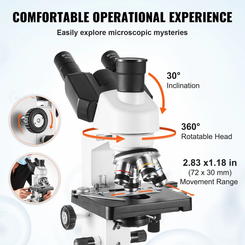 Compound Trinocular Microscope - Microscope Compound 40X reseña y precio