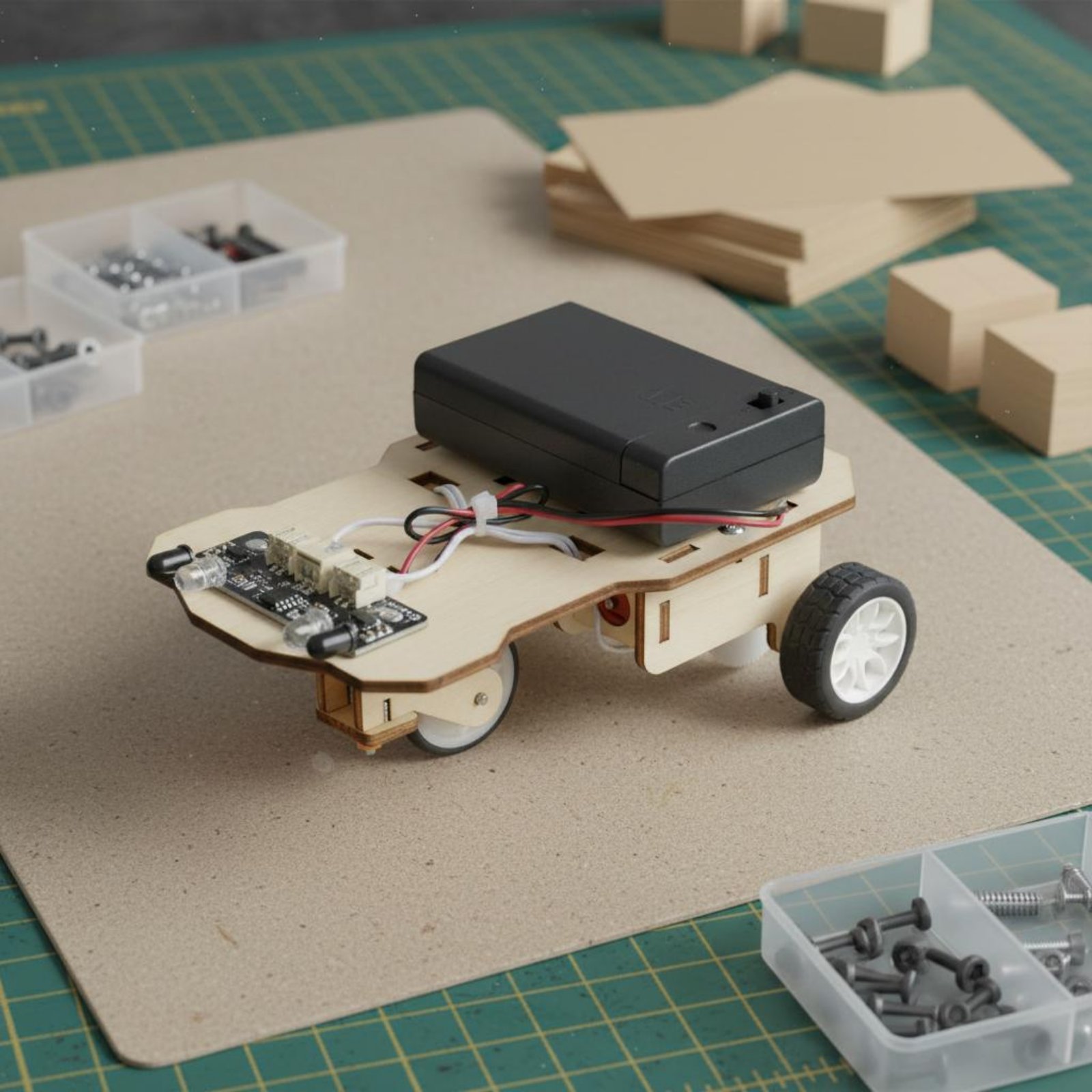 Wooden Intelligent Vehicle Kit - Science Robot reseña y precio